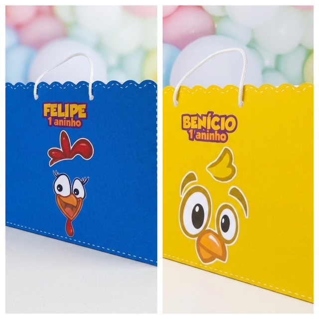 Sacolinha Personalizada Galinha Pintadinha  Pintinho Lembrancinha Festa Infantil  Sacola Aniversário