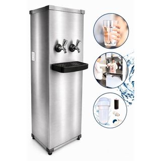 Purificador De Água 25 Litros/Hora Total Inox Com 2 Torneiras Geladas Bebedouro Industrial