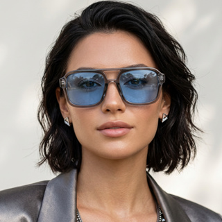 Óculos de sol Feminino Premium Quadrado Aviador Blogueira Fashion Chique Rica UV400 em Oferta na Shopee