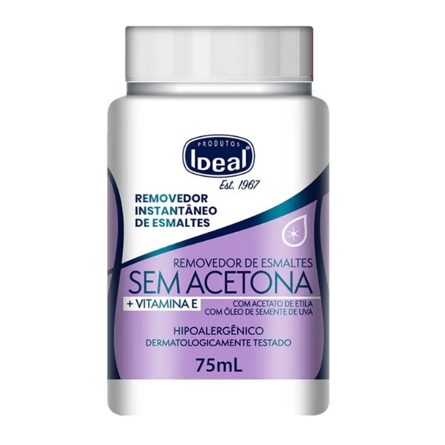 Removedor de esmaltes Sem Acetona remove instantaneamente com acetato de etila