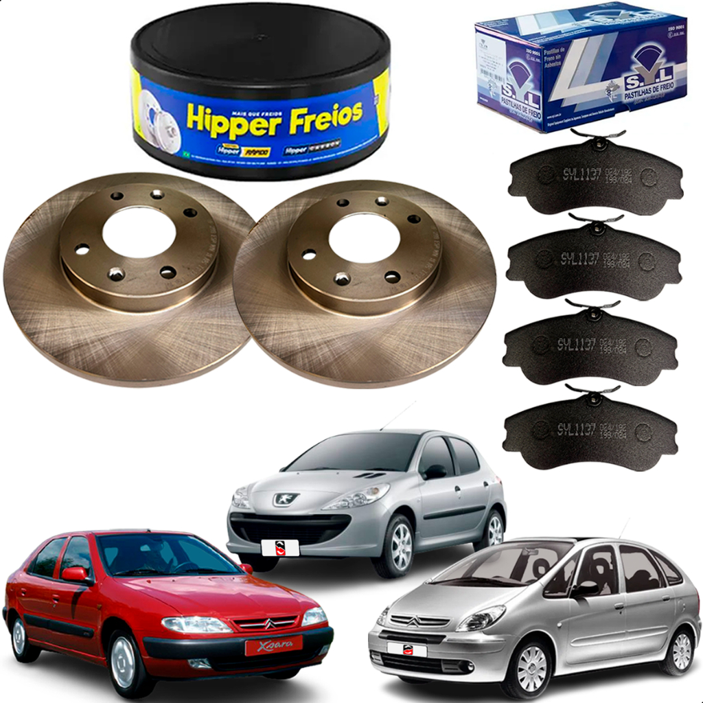 Kit Disco Freio Sólido Pastilha Xsara Picasso 1997 Á 2012