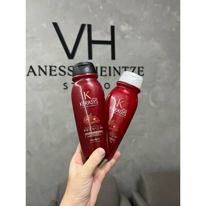 Kit Kerasys Oriental Premium Shampoo + Condicionador 200ml Red Camellia Oil Reparação Capilar