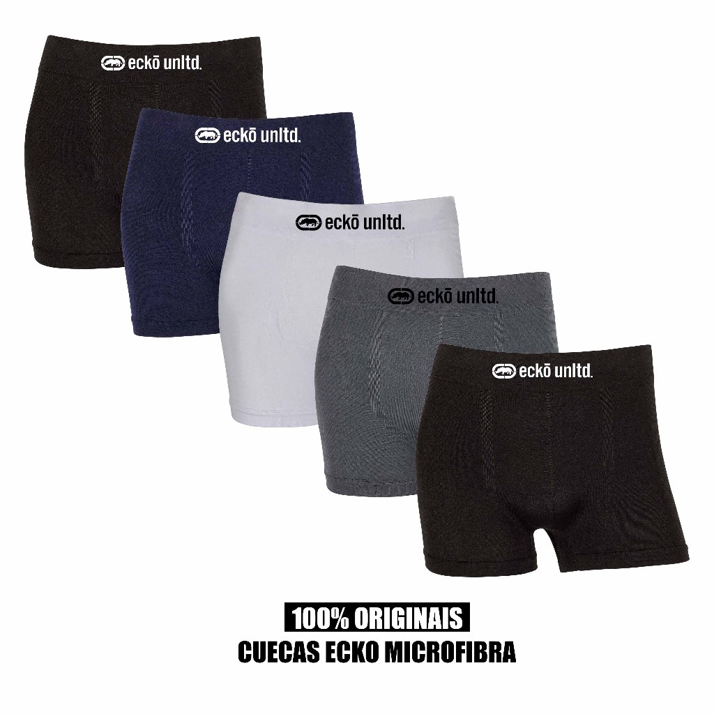 Kit 2 ou 5 cuecas boxer Ecko Original Microfibra