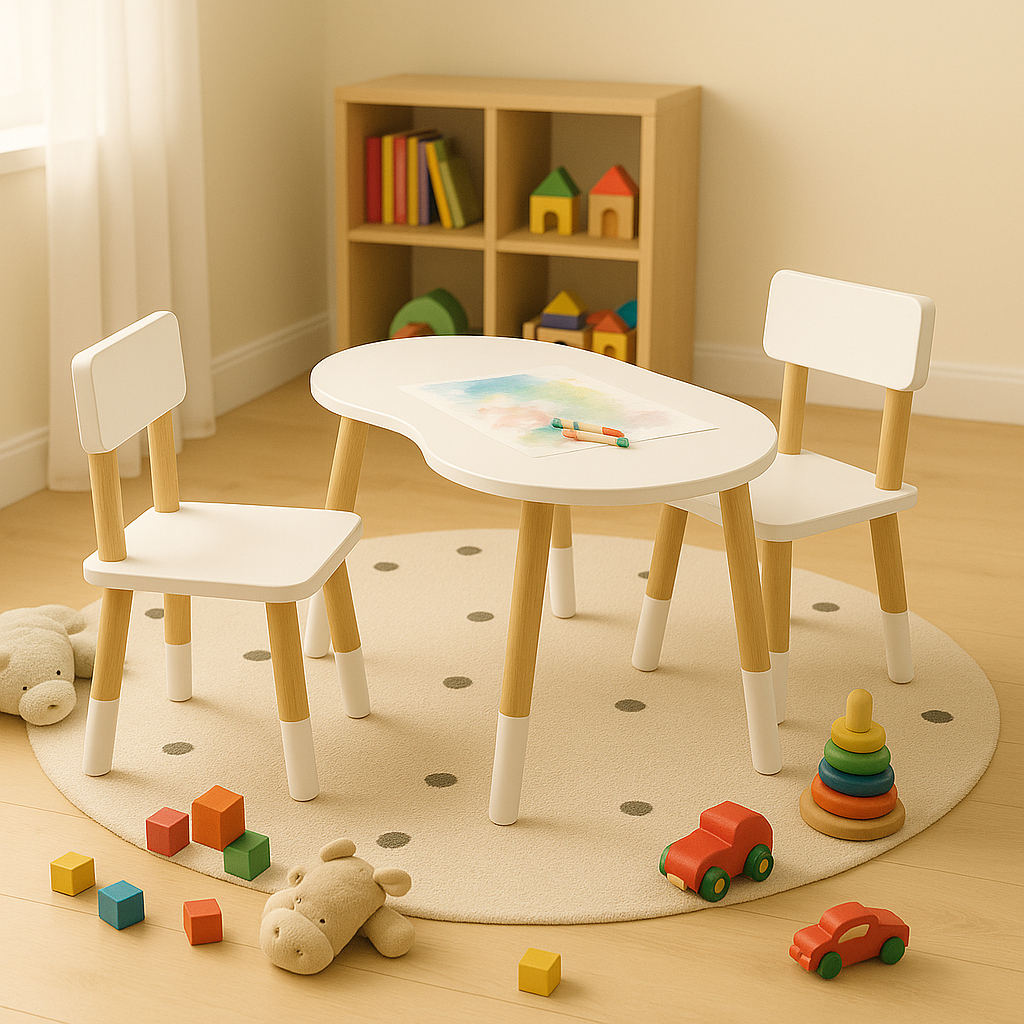 Mesa Infantil 2 Cadeiras Atividades Infantil Madeira Estudo Brincadeiras Mesinha Criança Escolar