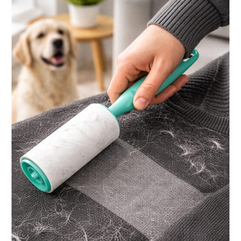 Rolo Adesivo Tira Pelos Pet Flash Limp + 2 Refis 30 Folhas | Removedor de Pelos Roupa Sofá Carpete