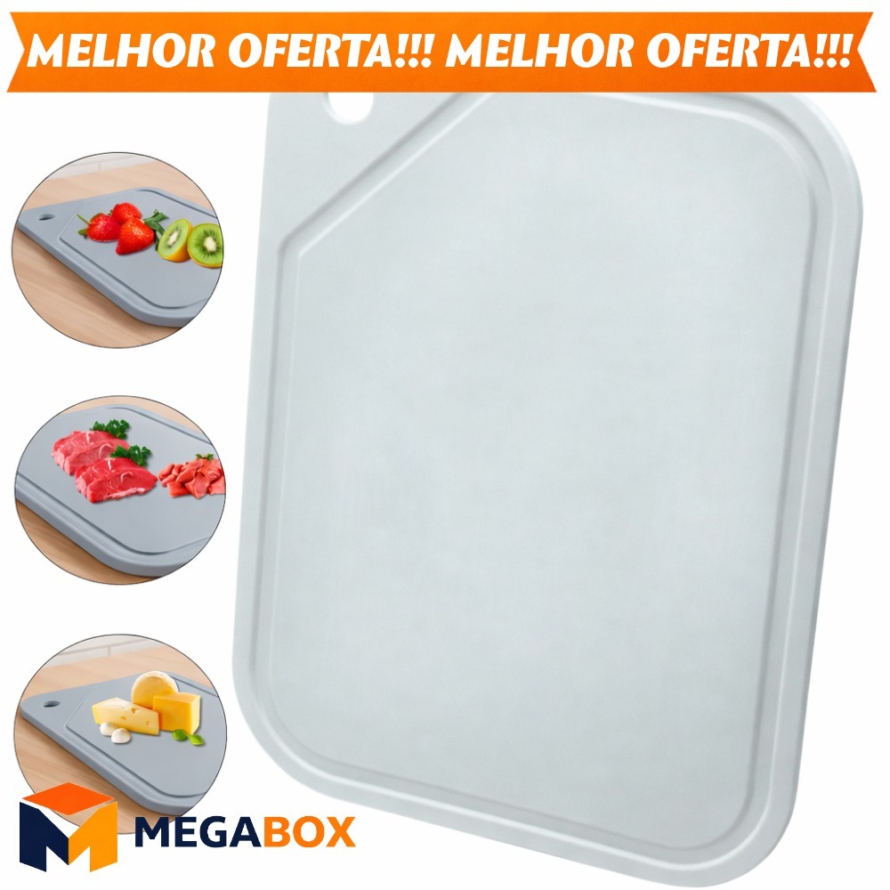 Tábua de Corte Cozinha Plástico Reforçado Profissional Para Carnes Legumes Churrasco