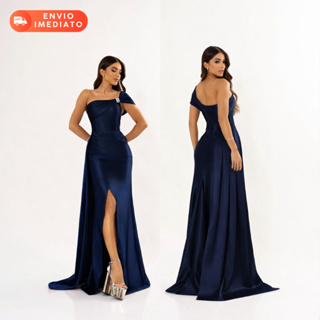 Vestido Feminino Longo Acetinado Para Festa Madrinha Convidada Casamento Formatura Debutante Shopia em Oferta na Shopee