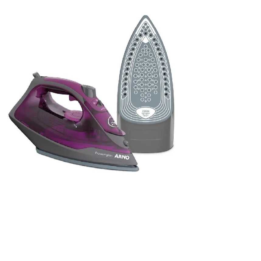 Ferro A Vapor Arno Powergliss Com Base Xglide E Vapor Contínuo Fpo1 Violeta 127v