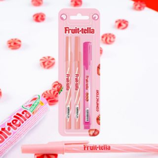 Kit Fruit Tella Caneta Esferográfica 0.7 + Marca-Texto com Cheirinho Compactor em Oferta na Shopee