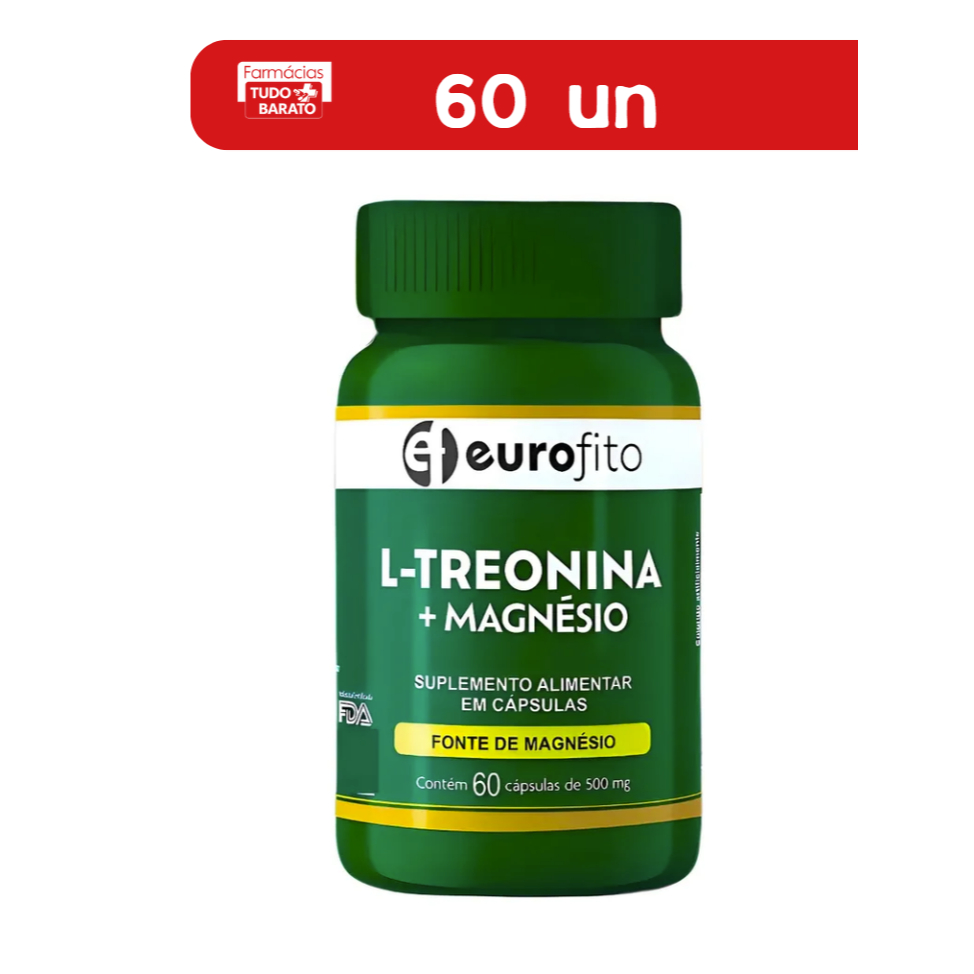Magnesio Suplemento Alimentar de Magnesio + L- Treonina (Treonato) c/60 Eurofito em Oferta na Shopee
