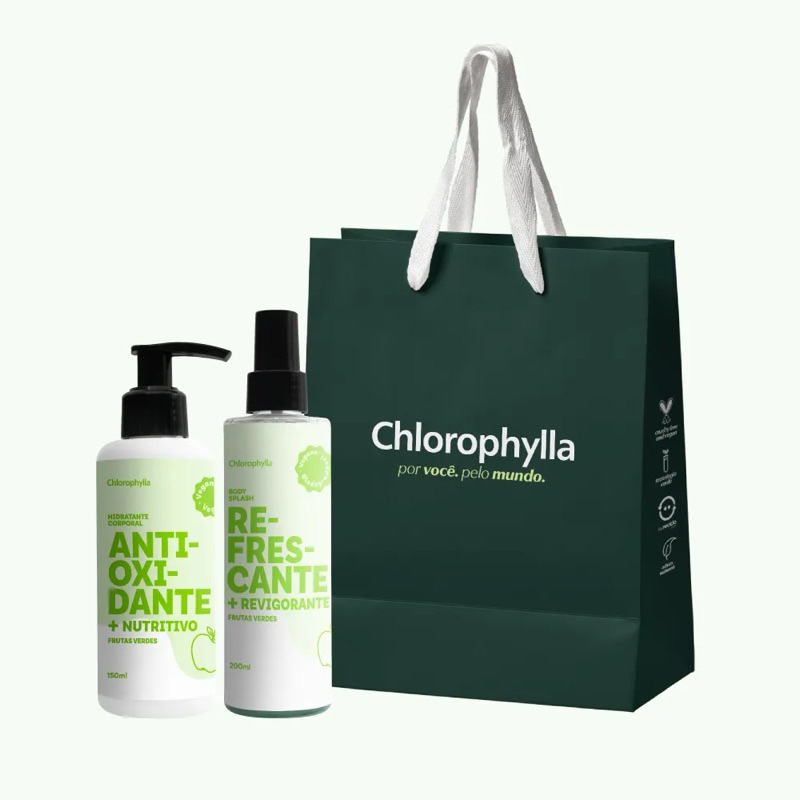Kit body splash e hidratante corporal Esperança Frutas Verdes Chlorophylla