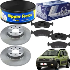 Kit Disco Freio + Pastilha Uno Way Vivace 1.0 8v 1.4 8v 1.3 8v 2010 2011 2012 2013.....