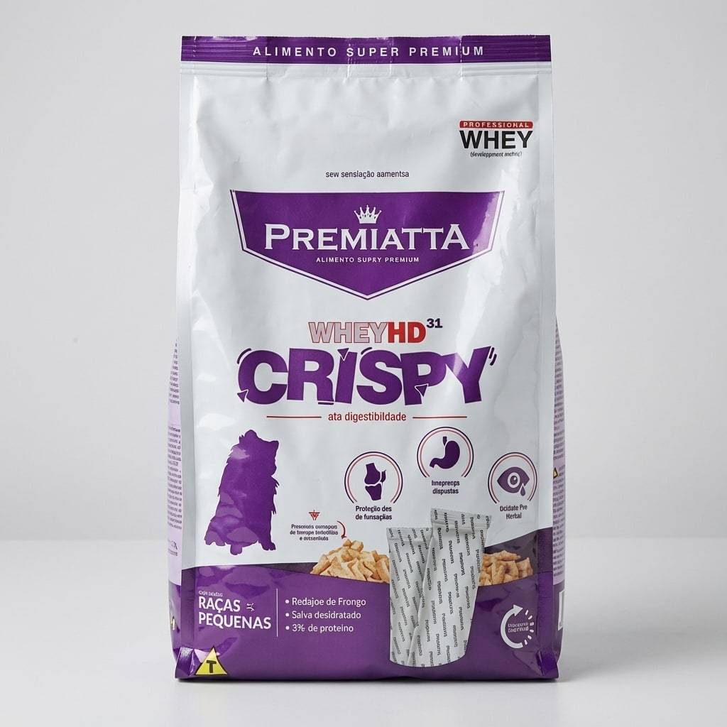 Ração 3kg Premiatta Whey HD 31 Crispy Cães Adultos Raças Pequena 15x 200G 3kg
