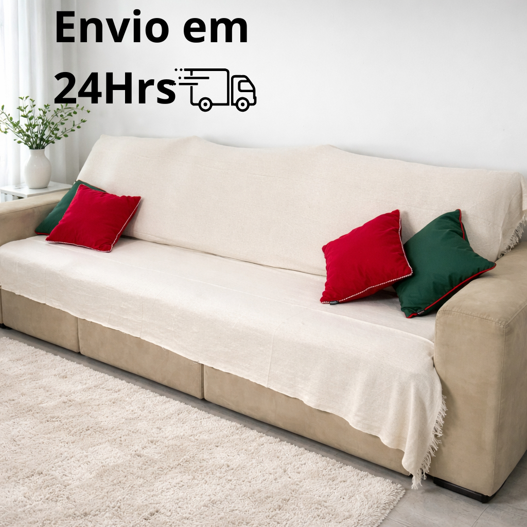Manta para Sofá King Gigante 3,00x1,80m 100% Algodão Protetor Decoração Capa Para Sofá