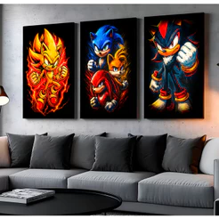 Quadros Decorativos Sonic Com A Esmeralda Shadow Tails Knuckles Sala Quarto Setup