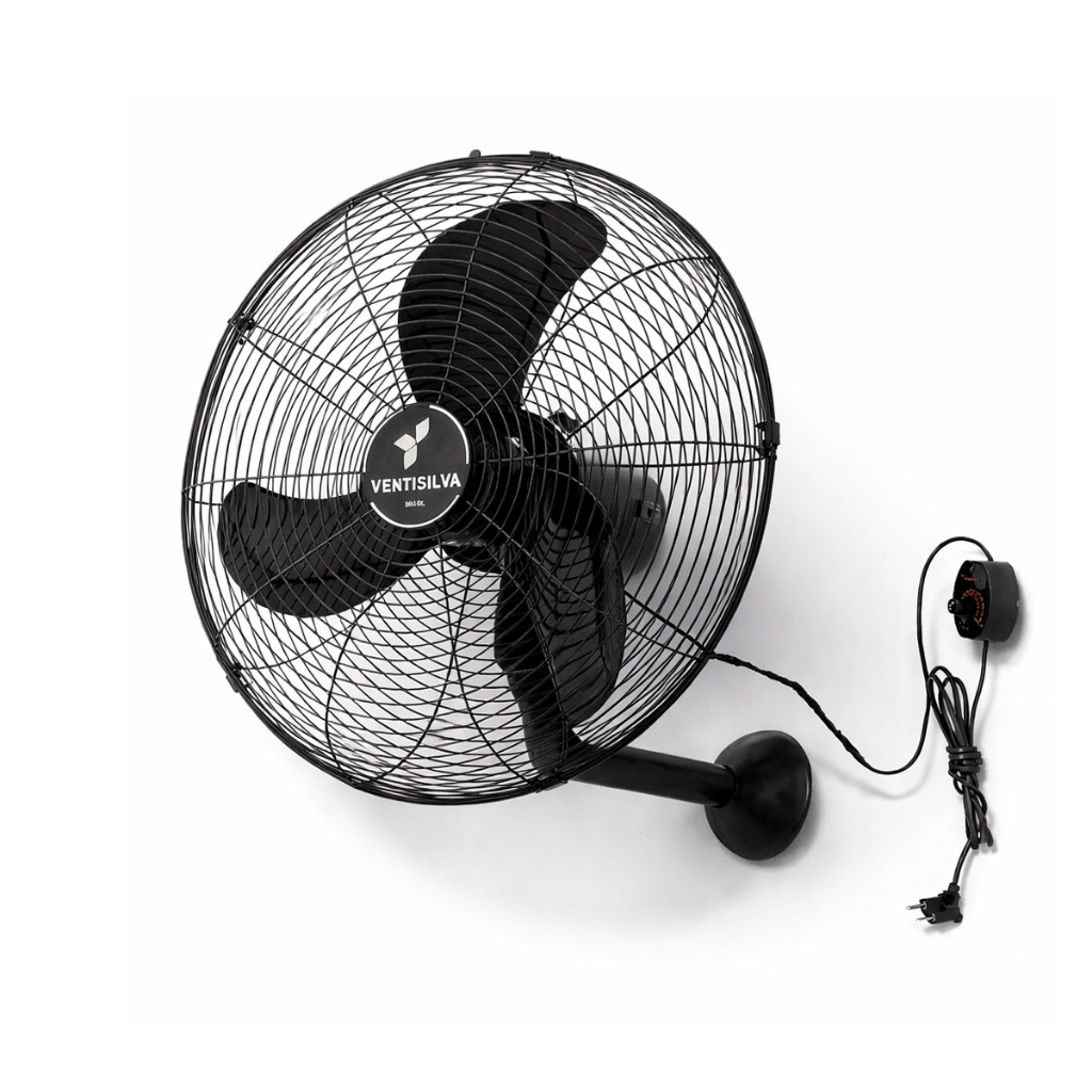 Ventilador de Parede 50cm Ventisilva Branco ou Preto Oscilante Bivolt Controle Velocidade Ventilação