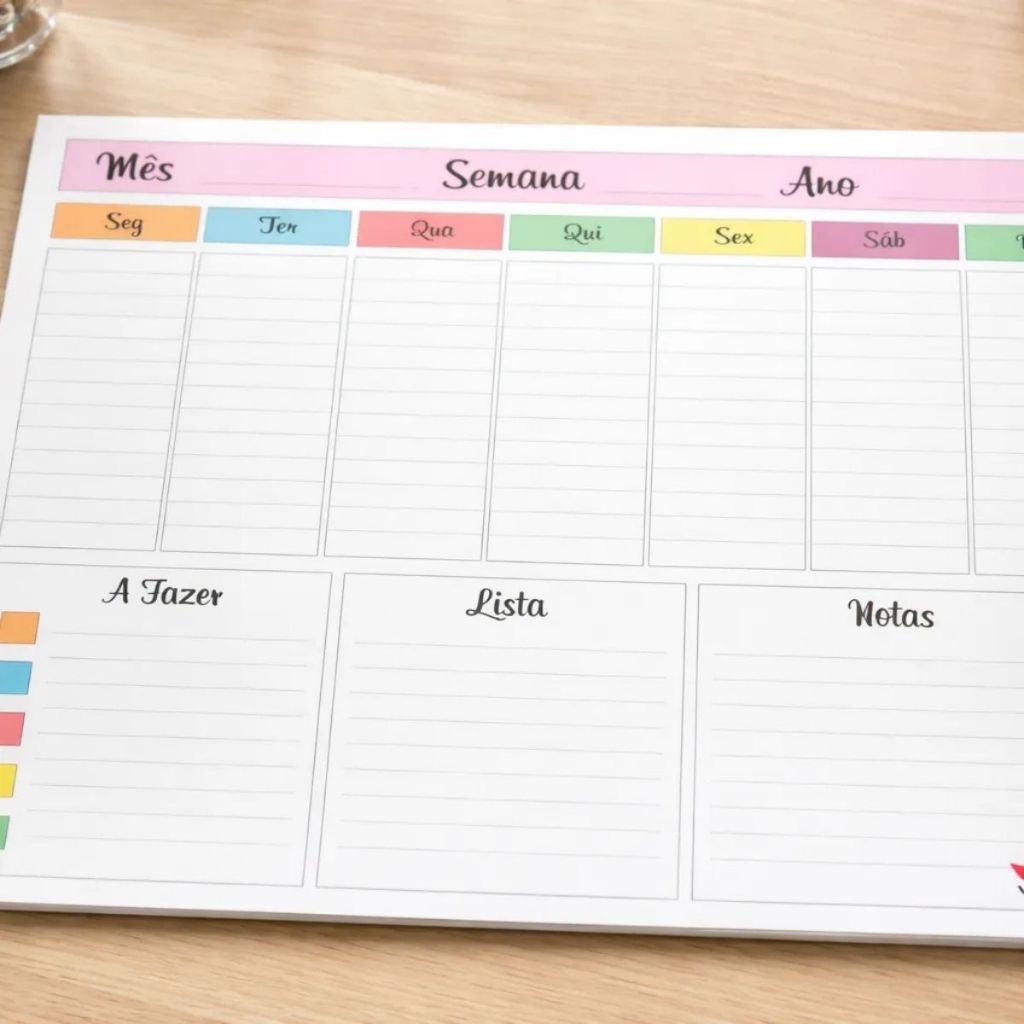 Mural Planner Planejamento Lousa Magnetica Semanal Planejador Organizador em Oferta na Shopee