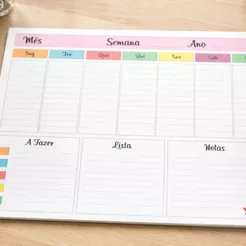 Mural Planner Planejamento Lousa Magnetica Semanal Planejador Organizador