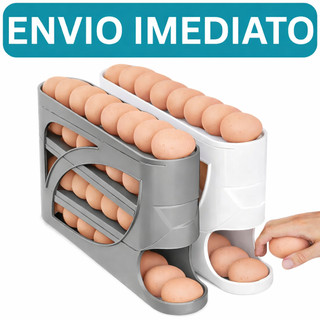 Porta Ovos 4 Andares Rolante em Plástico para Geladeira Organizador 20 a 30 Ovos