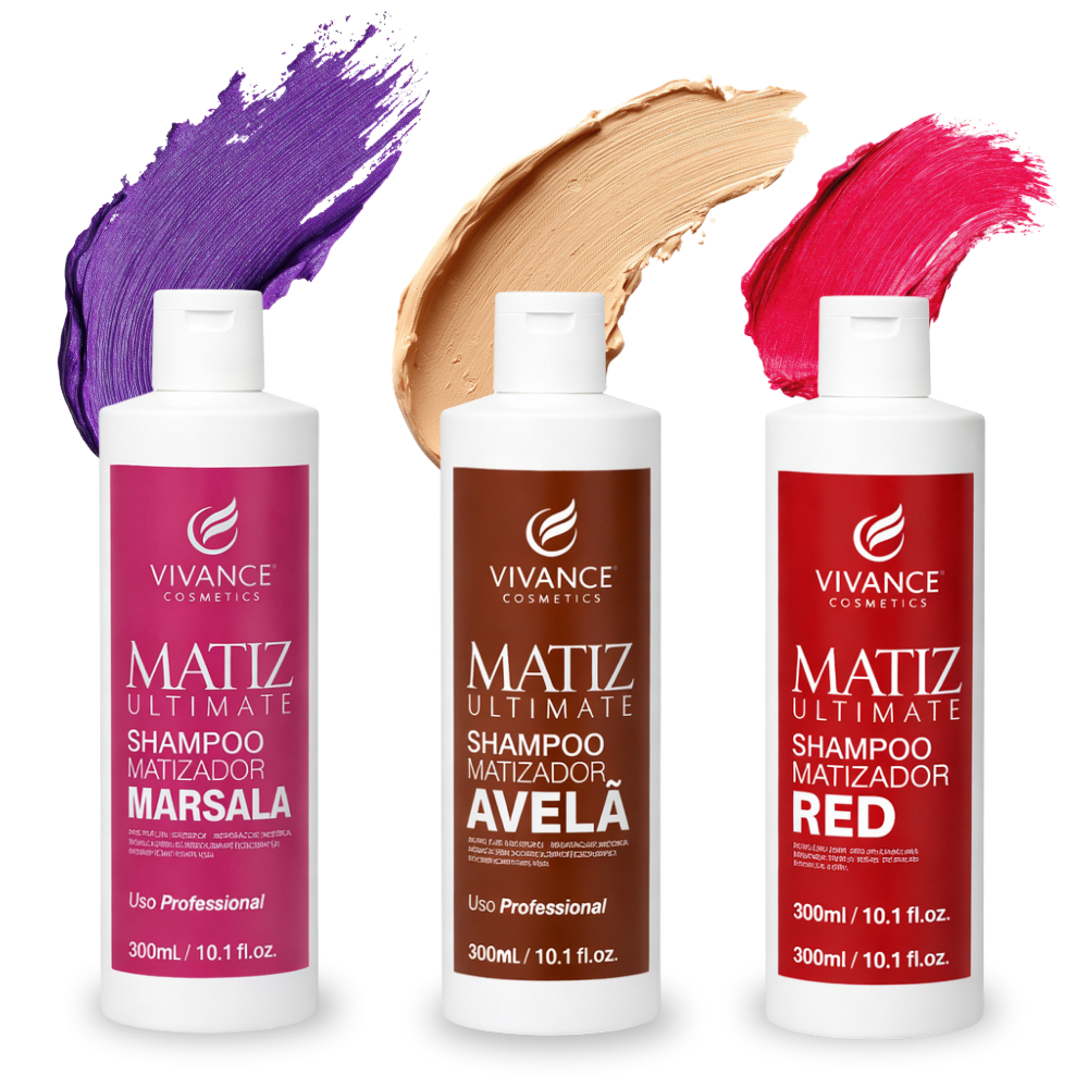 Shampoo Escurecedor Matizador Tonalizante Colored Vivance Matiz Cor Vermelho marasala avela 300ml