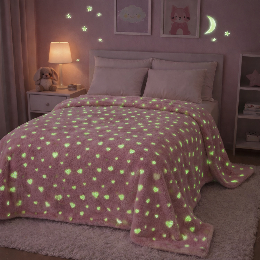 Cobertor Manta Infantil Casal 2,00x1,80Mt Brilha no Escuro Antialérgico