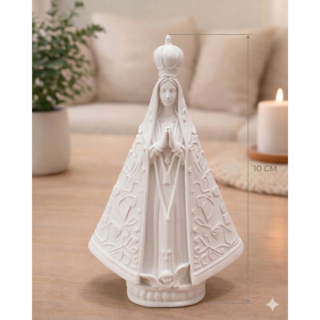 Estátua Nossa Senhora Aparecida Imagem Católica Decorativa para Altar Sala Igreja e Presente devoção