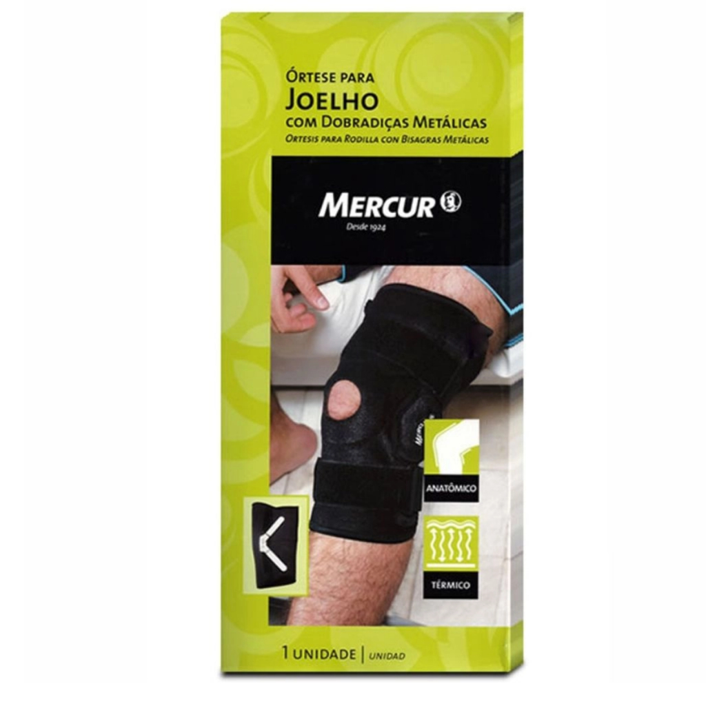 Joelheira Articulada Neoprene C/ Dobradiças Metálicas Mercur Tamanho G