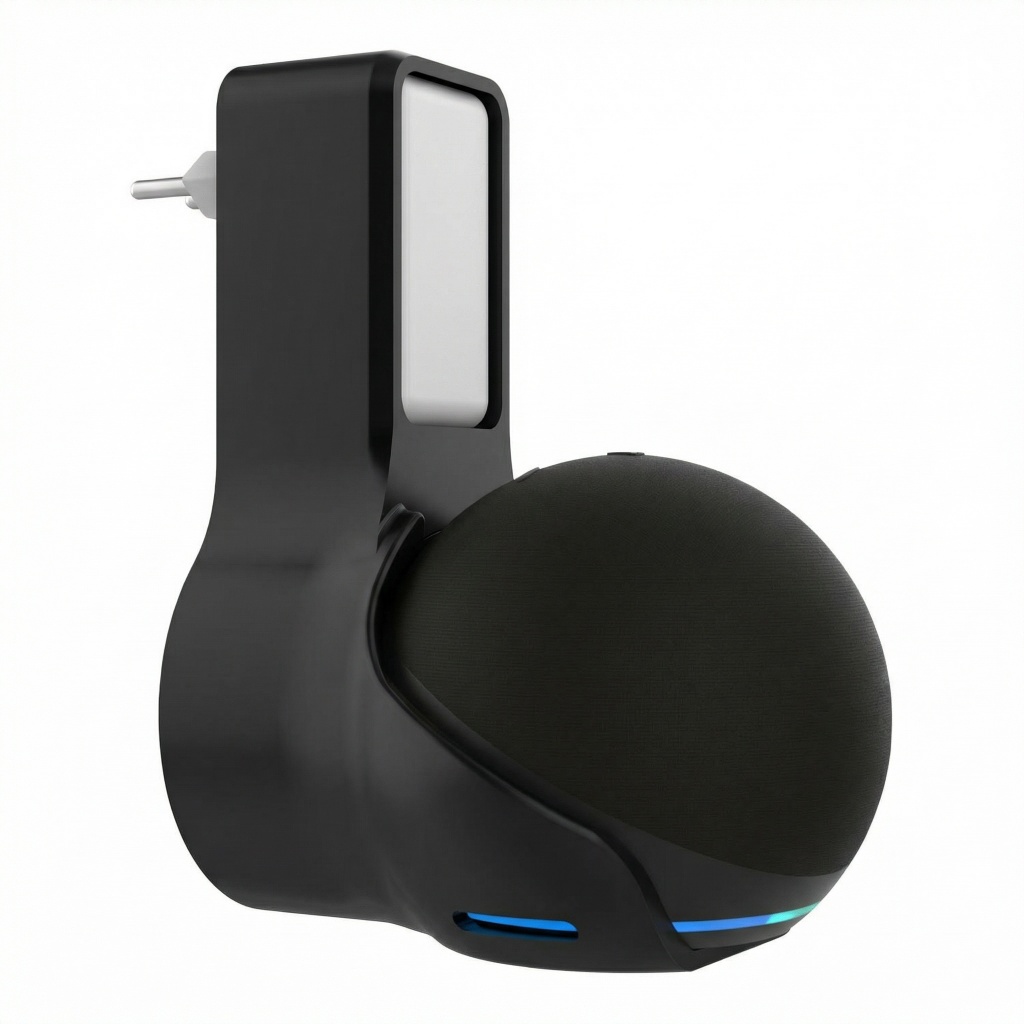 Suporte De Tomada Compativel Com Amazon Echo Dot 4 E 5 Alexa Preto