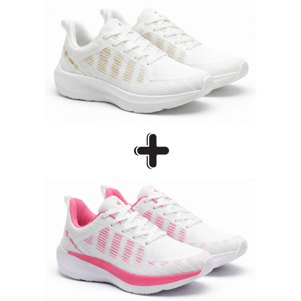 Tenis Feminino Masculino Esportivo Kit 2 Pares Academia Corrida Caminhada Macio Leve Confortavel