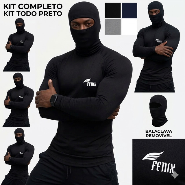 Kit Camisa Térmica com Balaclava Proteção UV 50