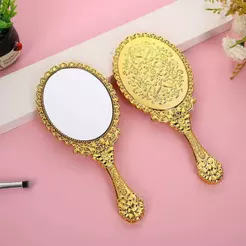 Kit Com 6/12/24 Peças Espelhos De Mão Princesas Dobrável Dourado Para Maquiagem, Lembranças De Festa