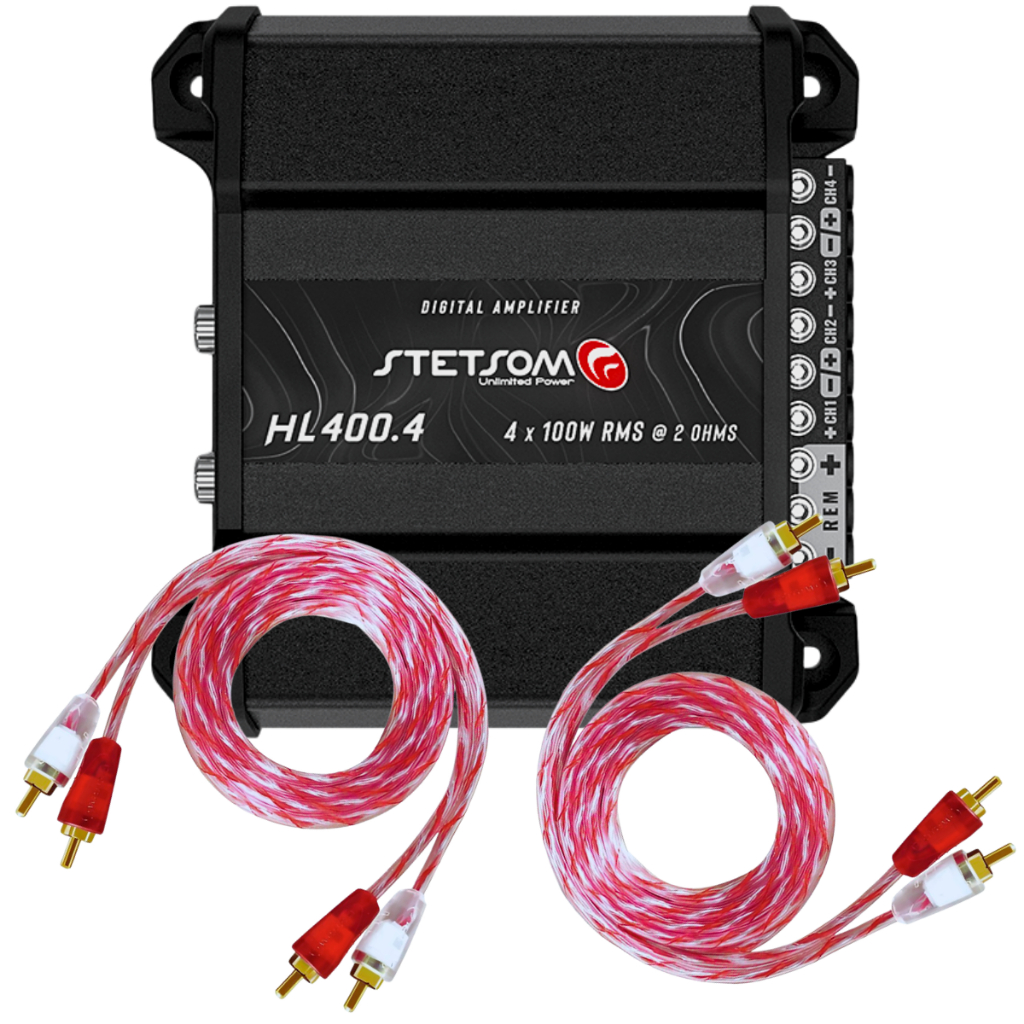 Amplificador Hl400.4 + 2 Cabo Rca 1 Metro Stetsom em Oferta na Shopee