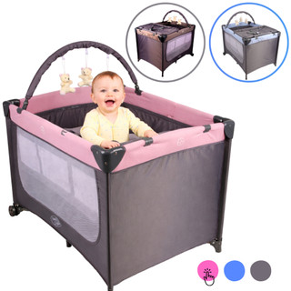 Berço Joly Com Trocador Compacto Chiqueirinho Infantil Para Até 18 Kg com 2 Níveis
