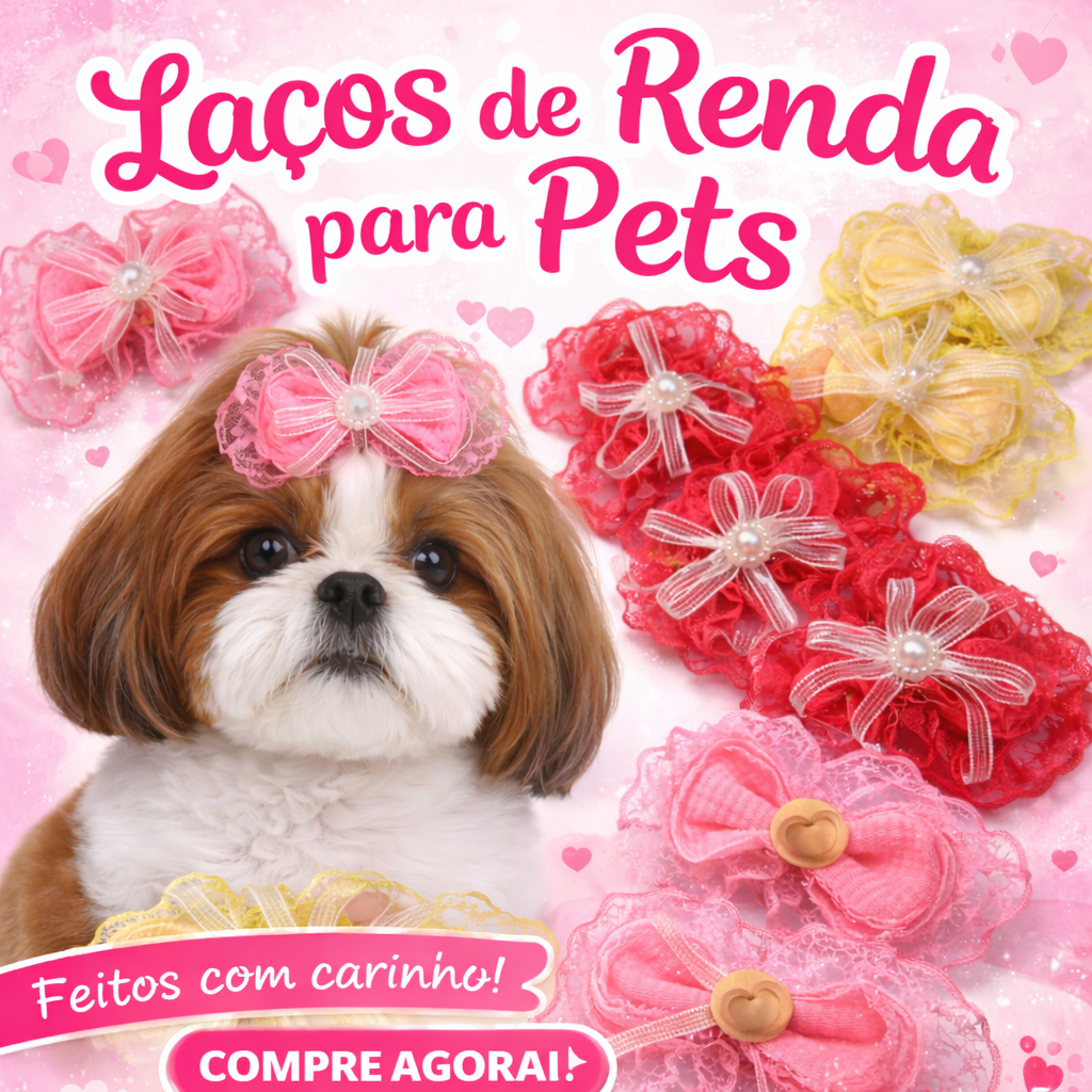 LAÇO PET LUXO, LACINHOS PET FOFINHOS ATACADO