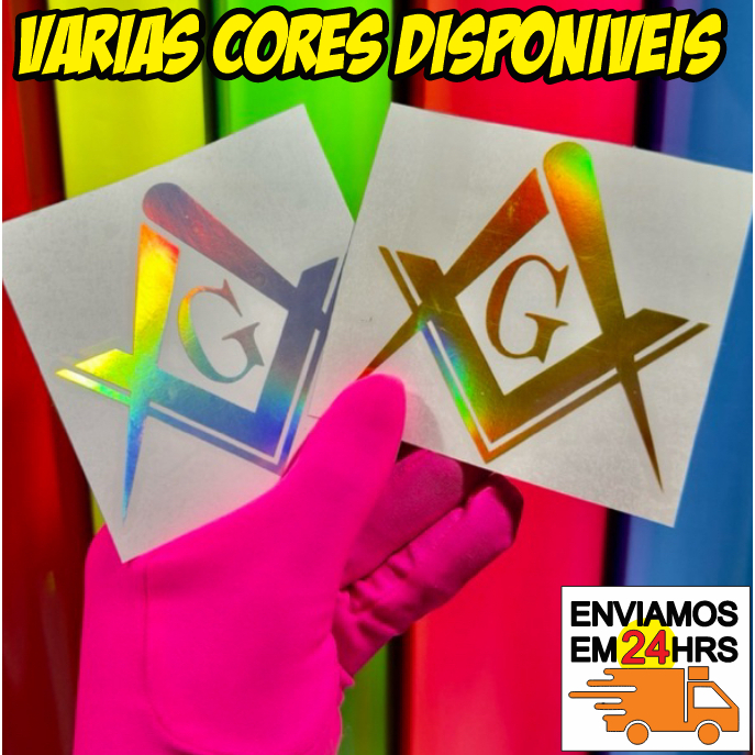 [8x8cm] Adesivo maçonaria fundo vazado para carros motos vidros