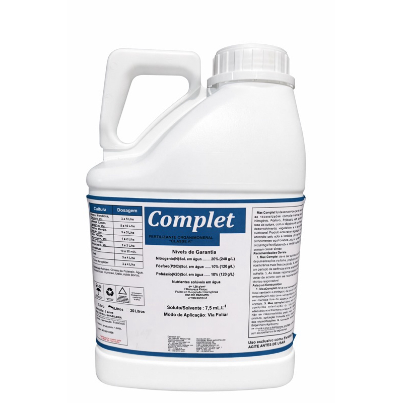 Complet 20-10-10 NPK Premium – Mais Crescimento, Vigor e Produtividade na Lavoura