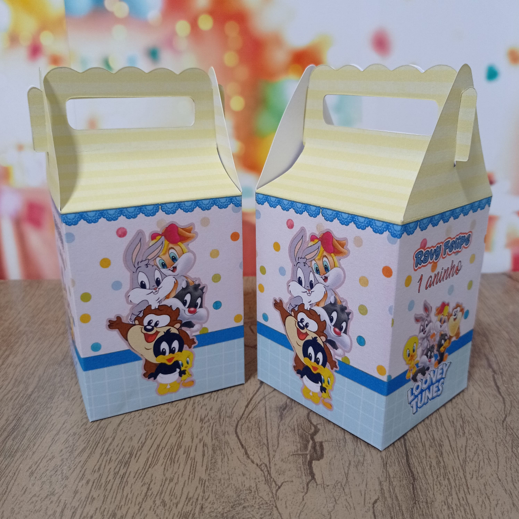 Até 30un Caixinha Surpresa Baby Looney Tunes  Personalizada Maletinha Lembrancinha Festa Infantil