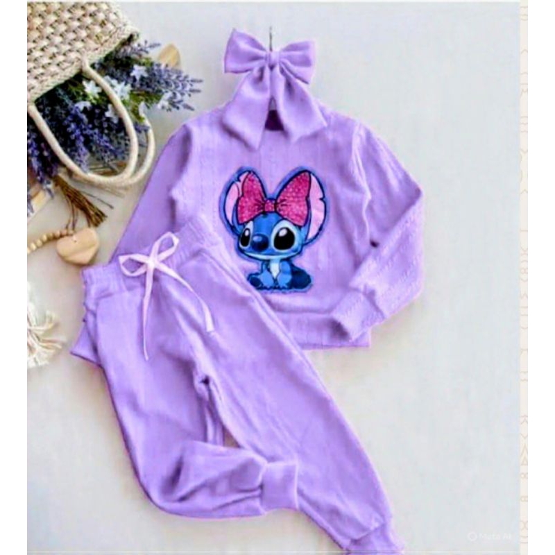 Conjunto Infantil Stitch Roupa Inverno Frio