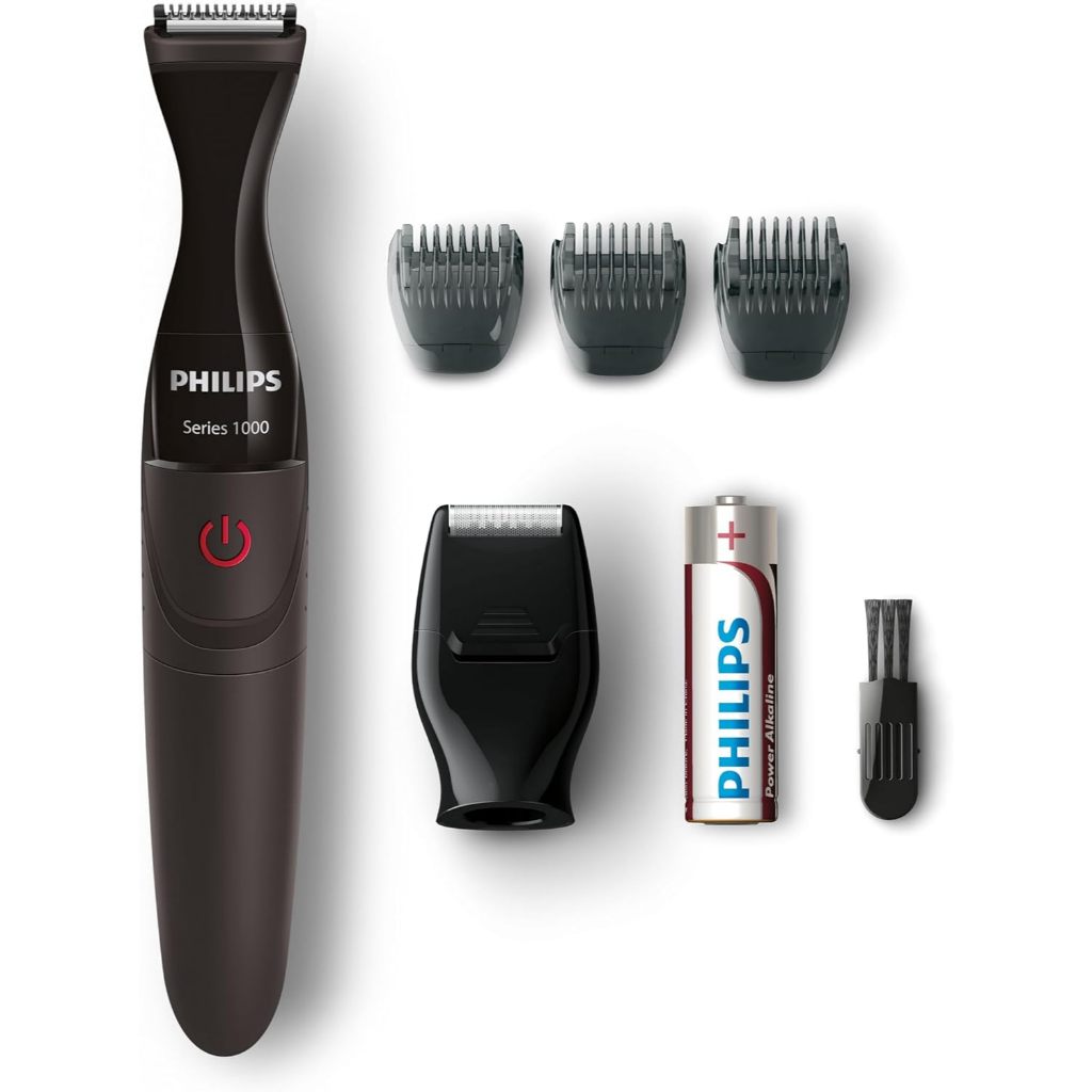 Philips Aparador de Detalhes, 4 Acessórios, Lâminas Autoafiáveis, 100% à Prova d´água – MG1100/16