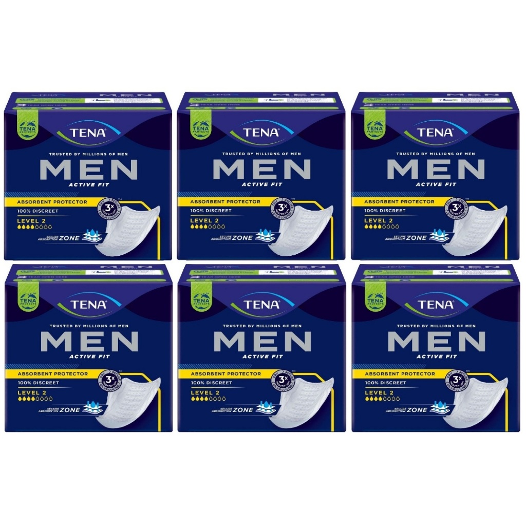 Kit 6cx Absorvente Masculino Tena Fit Men 10un cada - Total 60un