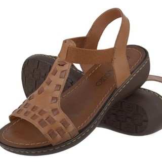 Sandália Sola Borracha Anabela Rasteira 3cm Couro Legitimo Artesanal Ortopedica Fascite Plantar 2535