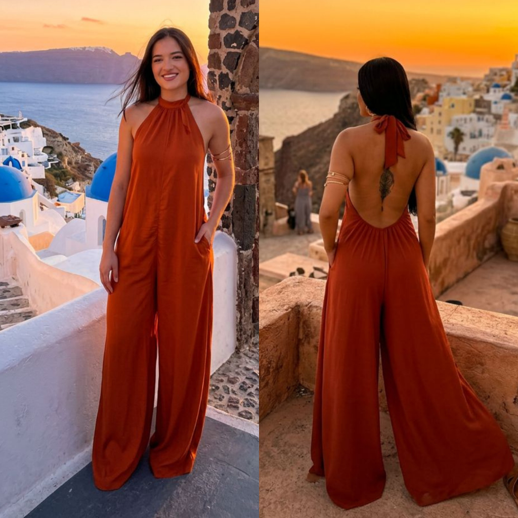 MACACAO LONGO FEMININO COSTA NUA COM AMARRACAO NO PESCOÇO LINHA EXCLUSIVA