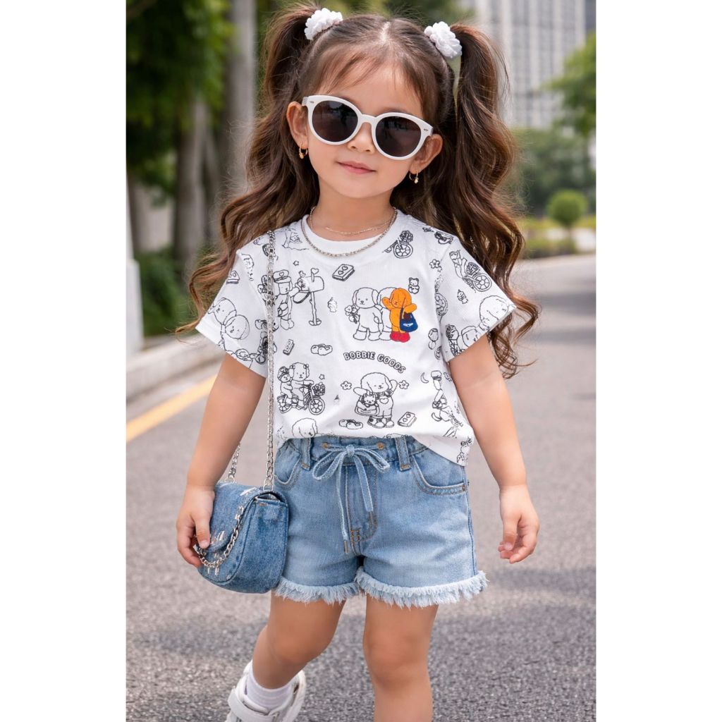 Blusa Croppd Infantil Menina Bobies Gods Manga Canelado Ribana-Moda-Bloguerinha