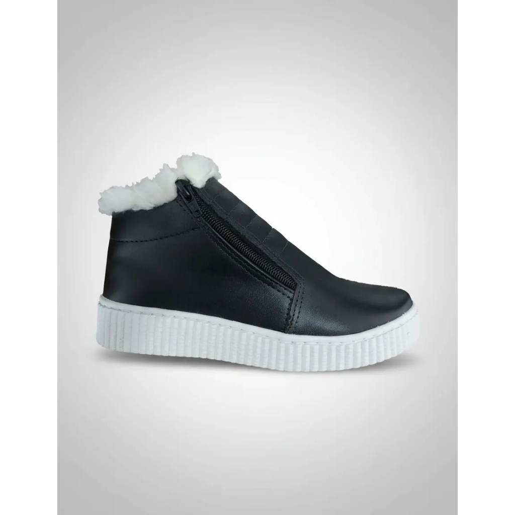 Tênis Botinha Feminina Lã Forrada Bota de Inverno Pelinho InternoTotal Palmilha Quente Cano Curto