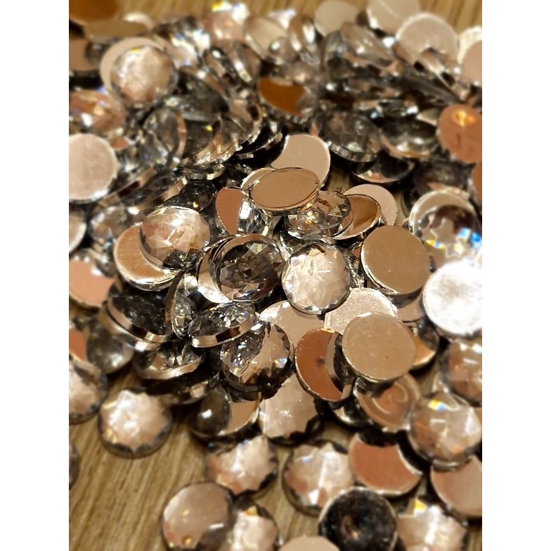 500 peças Chaton Redondo Sextavado cristal 8mm para Colagem | Pedraria para Laços, Artesanato e outras Customização