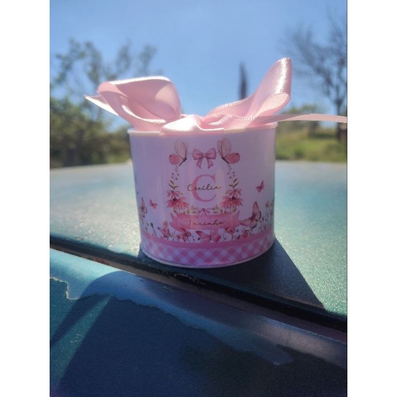 Tubolata Personalizada 5x6 cm JARDIM DAS BORBOLETAS• Lembrancinha Festa Infantil • Aniversário • Chá de Bebê