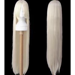 Peruca Cosplay Loiro Claro Lisa Longa 100cm Princesa Rapunzel - Pronta Entrega!!