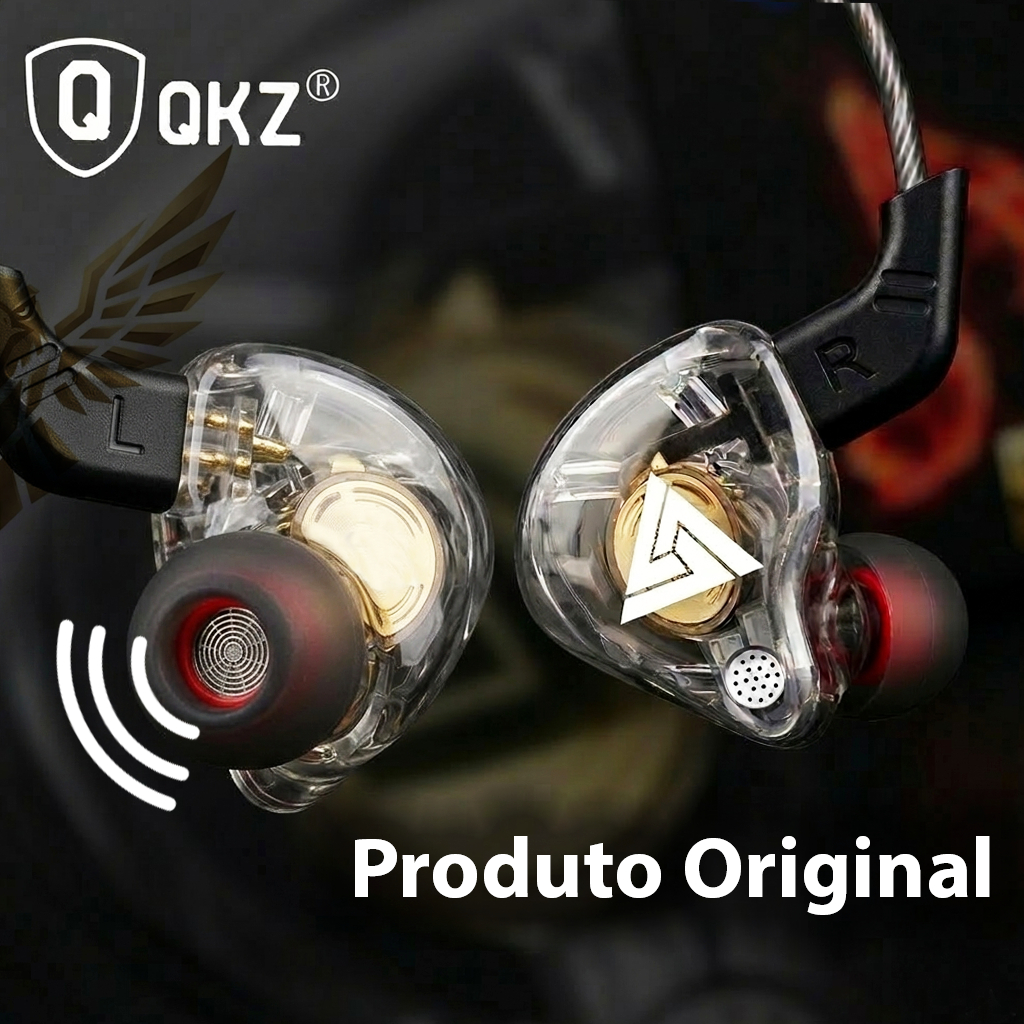 Fone De Ouvido QKZ AK6 Original Profissional Gamer Retorno De Palco + Case