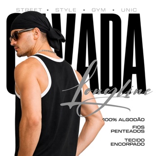 Regata Masculina Longline 100% Algodão Toque Macio Confortável Para Treino e Uso Casual em Oferta na Shopee