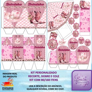 TEMA BOIADEIRA/ANA CASTELA LEMBRANCINHA COM 80 /160 ITENS  PERSONALIZADO COM OU SEM NOME em Oferta na Shopee